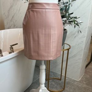 MILLY Crinkle Leather Modern Miniskirt in Blush, Size 0, NWOT!